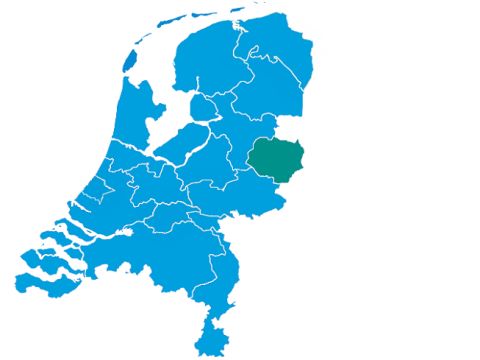 kaart van nederland met regio twente